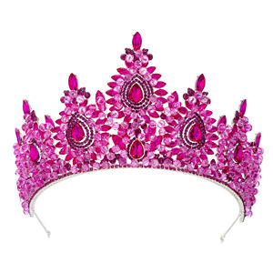 تاج أميرة زفاف رومانسي جديد ملون من حجر الراين كريستال للزفاف تاج مصنوع يدويًا من الخرز تاج - Product Image 6