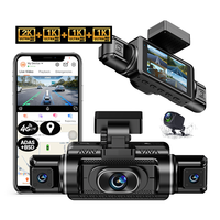 Caméra de voiture 4G 4 canaux avec Wi-Fi, GPS, DMS, ADAS, vidéo en direct à distance sur téléphone, compatible alimentation 9-16V et carte 512 Go, écran tactile 3 pouces