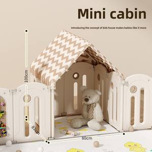 Aire de jeux pour bébés pliante à usage intérieur et domestique avec barrière de protection contre la marche et tapis rampant clôture - Product Image 4