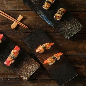 Restaurant Hotel Catering Ceramic Sushi Home Kitchen Tableware Rectangular Barbecue Flat <b>Plates</b> Retro Steak Snack <b>Plate</b> - Product Image 4