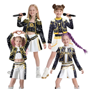 Kostum <span class=keywords><strong>Halloween</strong></span> Black Gold Group KPOP Demon Hunter, Pakaian Penyanyi Pop, Set Cosplay Anime, Set Pertunjukan Wanita, Karnaval - Product Image 3