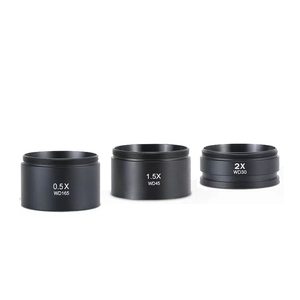 Microscopio estéreo de vídeo 0.3x WD lente de objetivo auxiliar 0.5X 0.7X 0.75X 1X 1.5X 2X Zoom óptico microscopio estéreo lente Barlow - Product Image 1