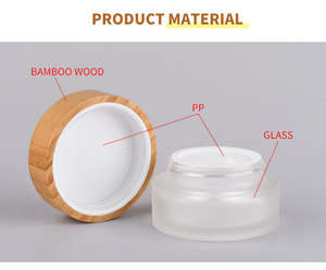 Hộp Đựng Kem Mỹ Phẩm Logo Tùy Chỉnh Bình Thủy Tinh Trong Mờ Màu Đen Hổ Phách Mờ <span class=keywords><strong>5Ml</strong></span> 15Ml 30Ml 50Ml 100Ml Có Nắp Gỗ Tre - Product Image 6