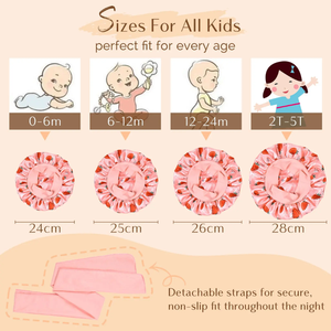 قبعة تصوير للمواليد الجدد، قبعة نوم للأطفال مبطنة بطبقتين من الساتان، تصميم بشريط مطاطي عريض، قبعة أطفال بشعار مخصص مطبوع - Product Image 4