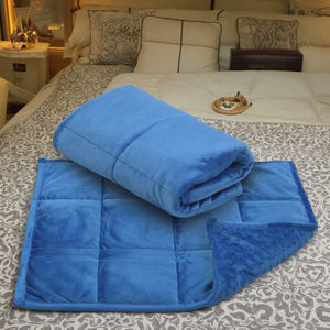 Couverture en polaire matelassée double face <span class=keywords><strong>de</strong></span> luxe, lourde, avec remplissage <span class=keywords><strong>de</strong></span> billes <span class=keywords><strong>de</strong></span> <span class=keywords><strong>verre</strong></span>, confortable pour la sieste estivale - Product Image 5