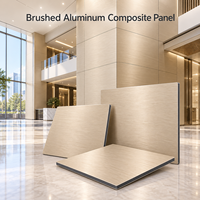 Panneau composite en aluminium brossé, finition cuivre antique, 4 mm, pour revêtement mural commercial