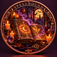 Pièce de monnaie en cuivre pur 999 de 1 oz, artisanat métallique, coffret cadeau personnalisé pour Halloween, impression UV en relief 3D, objet de collection, souvenir commémoratif