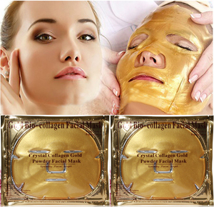 Máscara <span class=keywords><strong>facial</strong></span> de colágeno dorado de 24 quilates, máscara <span class=keywords><strong>facial</strong></span> antienvejecimiento con polvo dorado de colágeno cristalino de Corea - Product Image 2