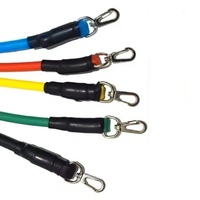 Équipement d'entraînement de yoga durable et confortable Bande de résistance à pédale élastique à 4 tubes Corde de tension en latex TPE pour exercices AB