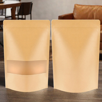 Sachet Doypack en Papier Kraft avec Fenêtre, Fermeture Zip Refermable, pour Emballage Alimentaire (Noix, Café, Thé, Snacks), Logo Personnalisé