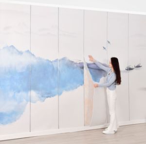 Rotolo di Carta da Parati Multifunzionale SXP con Paesaggio a Inchiostro Senza Cuciture per Soggiorno e Parete di Fondo per Hotel - Product Image 3