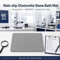 Tapis de bain en pierre de diatomite, vente en gros d'usine, motif vague sculpté, antidérapant, imperméable, séchage rapide, absorbant, tapis de salle de bain personnalisé OEM