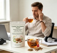Tisane de soutien à la réponse au stress au cortisol, mélange de camomille, mélisse et fleur de la passion pour une relaxation apaisante