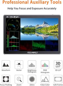 Moniteur <span class=keywords><strong>de</strong></span> terrain pour appareil photo reflex numérique FEELWORLD LUT11S 10,1 pouces ultra lumineux 2000 nit, <span class=keywords><strong>écran</strong></span> tactile, 3G-SDI, 4K HDMI, alimentation externe F970 - Product Image 6