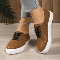 Nouvelles chaussures décontractées pour femmes, douces et élégantes, à lacets, respirantes, pour le printemps et l'automne, blanches et noires, baskets plates