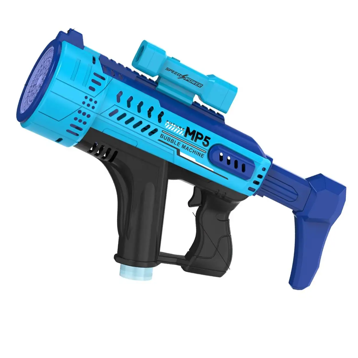 فلاش ضوء 57 ثقب MP5 لعبة مسدس الفقاقيع التلقائي أطفال الصيف في الهواء الطلق آلة كهربائية لصنع الفقاقيع ألعاب الأطفال الصابون الماء لعبة