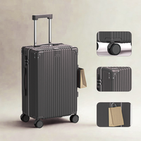 Élégant ensemble de bagages de transport de 20 à 14 pouces léger et durable en néoprène TSA valise à verrouillage roulettes fixes étui cosmétique approuvé par la compagnie aérienne