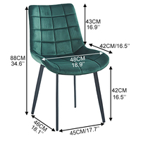 Chaise de salle à manger élégante TUQ CHAIR pliable avec dossier en velours - Chaise de salle à manger portable de luxe minimaliste pour la maison, le bureau et le parc