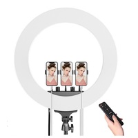 Lampe de remplissage ronde à haute luminosité 80W 22 pouces, montage mural, lumière annulaire LED pour téléphone et appareil photo, pour le maquillage et les selfies