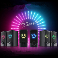 Altavoz LED Portátil Colorido RGB 2.0, Altavoces para Juegos de PC, Computadora Portátil y de Escritorio con Bajos Profundos