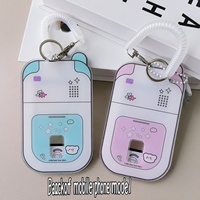Porte-clés photo en acrylique 3-en-1 motif dessin animé, support de carte photo Kpop, porte-carte de crédit en forme d'appareil photo, étui de protection, accessoire de sac nuage