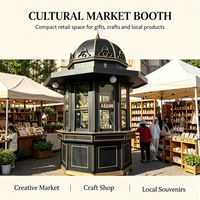 Kiosque commercial octogonal en fer avec toit en dôme, style européen vintage, pour l'extérieur, idéal pour les zones touristiques et la vente de souvenirs