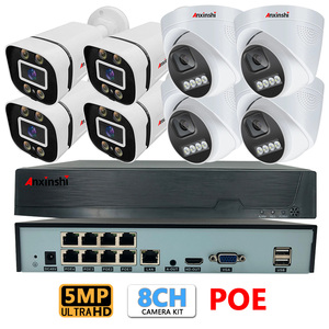Anxinshi 5MP an ninh Hệ thống <span class=keywords><strong>camera</strong></span> ngoài trời với con người phát hiện mic 8CH PoE <span class=keywords><strong>IP</strong></span> <span class=keywords><strong>Camera</strong></span> Kit P2P miễn phí từ xa truy cập - Product Image 2