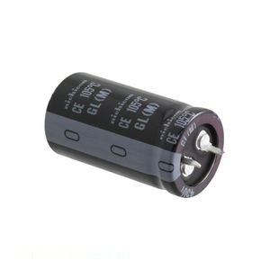 Condensador de Aluminio Original CAP ALUM 220UF 20% 450V SNAP TH LGL2W221MELZ40 220 uF de Montaje a Través de Orificio - Product Image 1