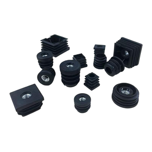Insert de tube fileté en plastique avec écrou métallique intégré M6 M8 M10, bouchon d'extrémité de tuyau rond à sertir, fabriqué en Chine - Product Image 3