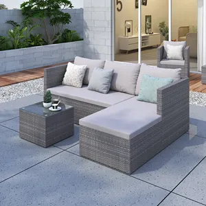 Fulin New Design Outdoor Leisure Rattan Outdoor Furniture daybed Patio Sofa Set