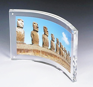 Custom moderno eco-friendly magnetico curvo chiaro acrilico cubo foto cornice Lucite immagine espositore per uso domestico - Product Image 3