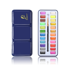 Juego <span class=keywords><strong>de</strong></span> <span class=keywords><strong>Pinturas</strong></span> <span class=keywords><strong>de</strong></span> Acuarela Sólidas Profesionales Giorgione, 12, 24, 36 Colores, Caja <span class=keywords><strong>de</strong></span> Lata, Juego <span class=keywords><strong>de</strong></span> Arte <span class=keywords><strong>de</strong></span> Acuarela con Pincel <span class=keywords><strong>de</strong></span> Pelo <span class=keywords><strong>de</strong></span> Nailon - Product Image 1