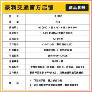 ไฟเตือน LED สีแดงและสีน้ำเงินกระพริบพร้อมเซ็นเซอร์แรงโน้มถ่วงสำหรับการรักษาความปลอดภัย การจัดการทรัพย์สิน การจราจร และการช่วยเหลือ - Product Image 2