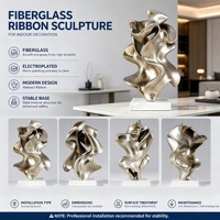 Sculpture abstraite en fibre de verre sur mesure, statue moderne au sol pour la décoration intérieure du hall d'hôtel