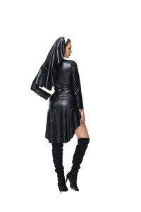 Disfraz Sexy de monja para mujer, disfraz de monja traviesa de piel sintética, disfraces de disfraces para fiesta de Halloween, disfraz de Cosplay DE LA Virgen María - Product Image 4