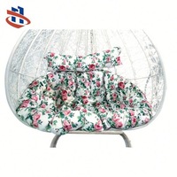Fauteuil à bascule moderne en acier et osier de 10 cm, forme nid d'oiseau, tricoté à la main, structure métallique, mobilier d'extérieur pour 1 personne, utilisation en parc ou villa
