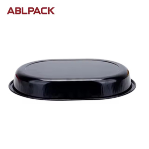 Conteneur de cuisson ovale jetable en aluminium PET antiadhésif de 950 ml avec <span class=keywords><strong>couvercle</strong></span> <span class=keywords><strong>plat</strong></span> bas pour pizza et <span class=keywords><strong>tarte</strong></span> - Product Image 5