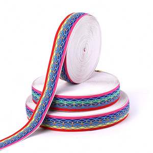 สายรัดยืดหยุ่นพิมพ์ลายแจ็คการ์ด โพลีเอสเตอร์/คอตตอน คุณภาพสูง เป็นมิตรกับสิ่งแวดล้อม พร้อมสี/โลโก้ตามสั่ง สำหรับกระเป๋าและเสื้อผ้า - Product Image 6