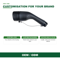 Konektor Pengisian Daya EV Baru Tipe 2 16A/32A 7kW Charging Gun Plug AC 250V Warna Hitam Putih