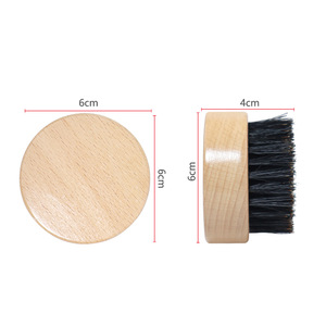 Brosse à barbe et <span class=keywords><strong>moustache</strong></span> en bois <span class=keywords><strong>de</strong></span> hêtre, petite, ronde, noire et <span class=keywords><strong>de</strong></span> couleur naturelle, avec poils <span class=keywords><strong>de</strong></span> sanglier, pour hommes, pour le coiffage des poils <span class=keywords><strong>de</strong></span> la barbe - Product Image 2