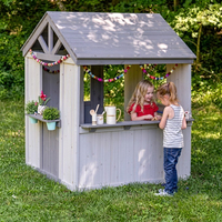 Casa de juegos de simulación para patio, cocina exterior para niños pequeños, mostrador de jardín para guardería y preescolar
