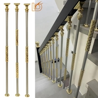 Haute Qualité Moderne Luxe Or Rd. Poteau d'escalier en Mg-aluminium de 20 mm, balustre métallique pour garde-corps de balcon intérieur, en stock