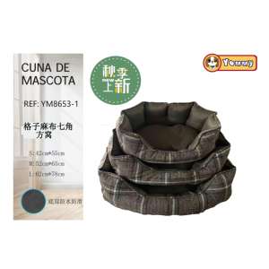 Cama para Mascotas Yommy, Diseño a Cuadros, Tallas S, M, L, Impermeable, Base Antideslizante - Product Image 3