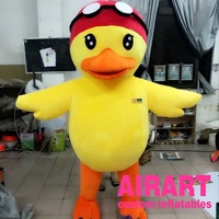 Costume gonflable de canard jaune de dessin animé en peluche de nouvelle conception pour l'activité commerciale, costume gonflable de canard d'activité interactive de magasin