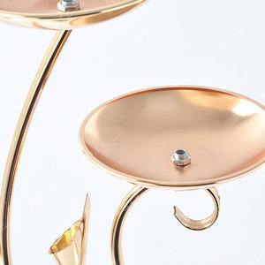 <span class=keywords><strong>Promise</strong></span> 3 Tiered Gold Wedding Flower Stand Iron Big Table Plant Holder con exhibición elegante para la decoración del hogar o la oficina - Product Image 2