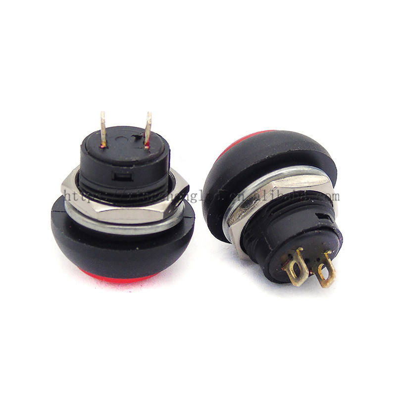 PBS-33B 2Pin Mini Switch 12mm 12V 1A Waterproof Momentary Push Button Switch Since the Reset Non-locking