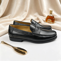 Mocassins de luxe à plateforme Horsebit pour hommes en cuir véritable, chaussures décontractées élégantes de style italien, à enfiler, pour soirée et occasions habillées