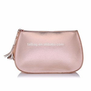 Venta caliente de cosméticos <span class=keywords><strong>señoras</strong></span> Color rosa bolsos de cuero caso cosmético medio cierre de cremallera bolsas de maquillaje - Product Image 5