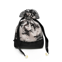 Sac cadeau en toile de jute, en organza, en dentelle florale, blanc et noir, petit sac à bijoux, sac à parfum, sac cadeau pour fête