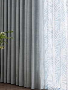 Promozione Su Misura di Colore di Modo damasco teal Blu Foglia di Salice Modello Europeo Tessuto di Lino Puro soggiorno chiesa <span class=keywords><strong>tende</strong></span> - Product Image 6